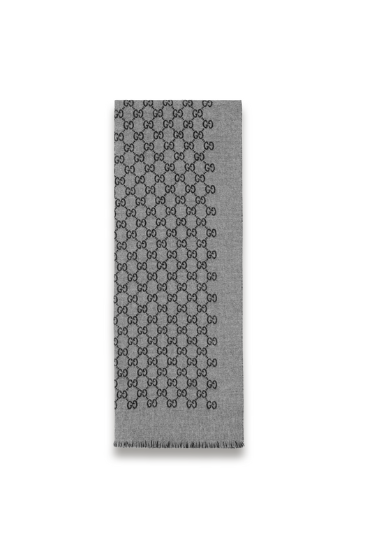 Double Jacquard GG Wool Scarf
