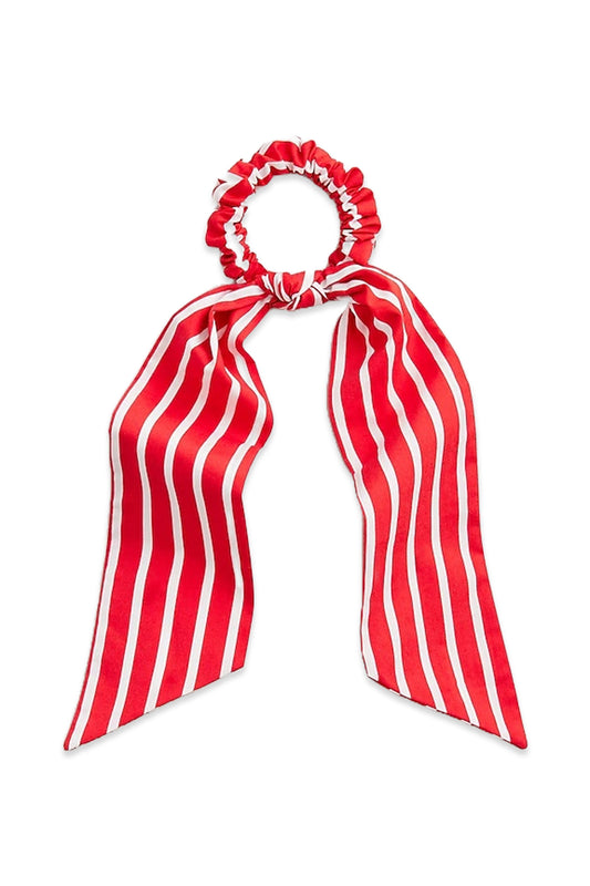 Ribbon Scrunchie In Stripe red