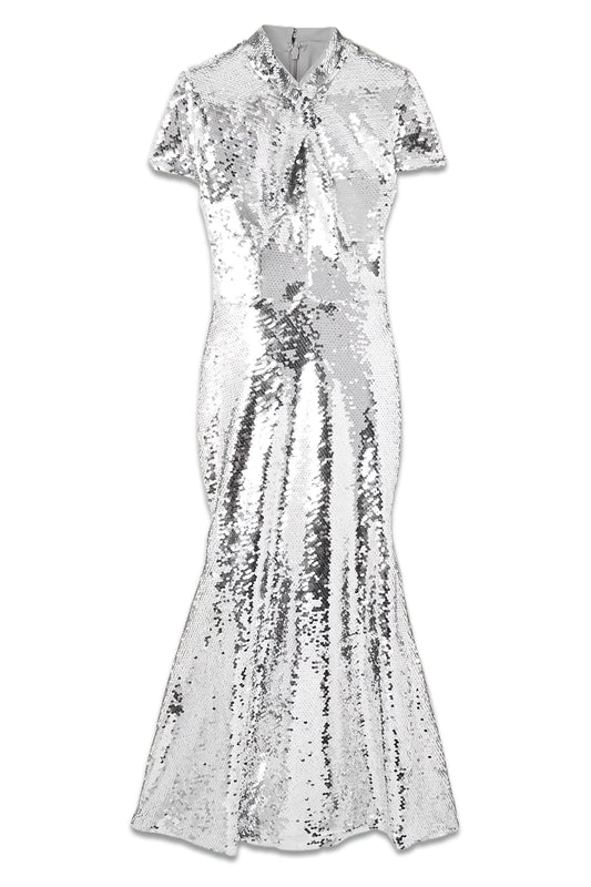 Sequined Tulle Midi Dress