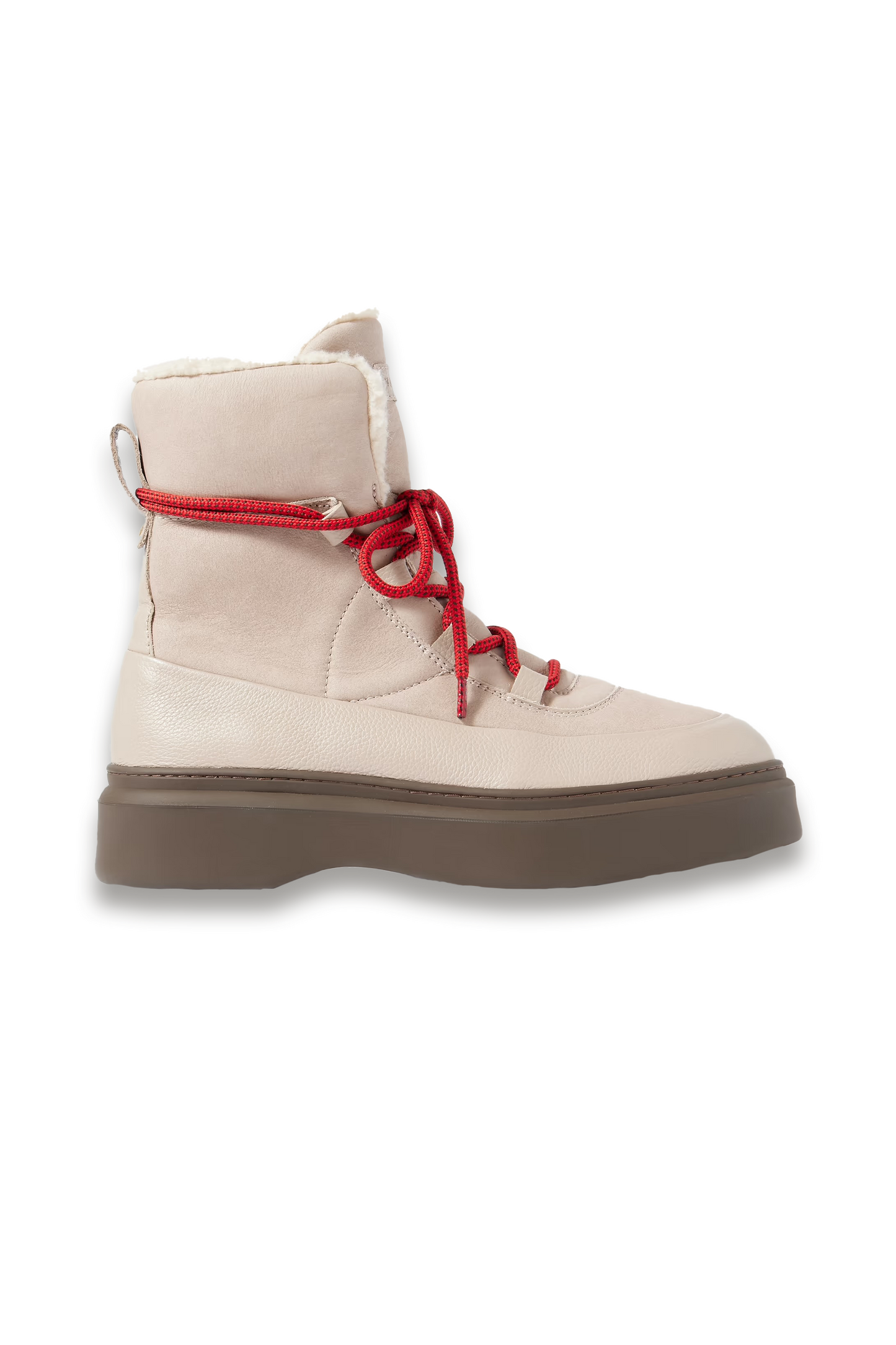 Selva Wool-trimmed Leather Ankle Boots