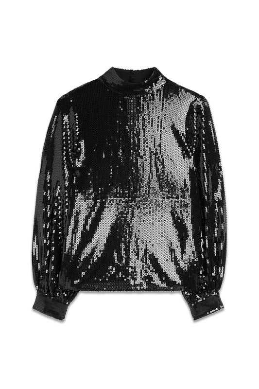 Sequin Blouse, Black
