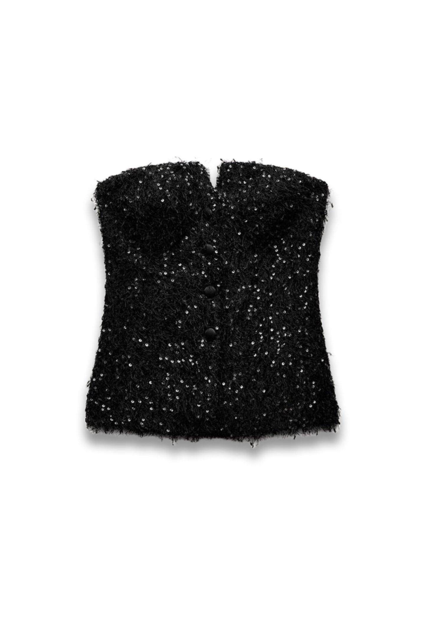 Fringed Sequin Bustier Top