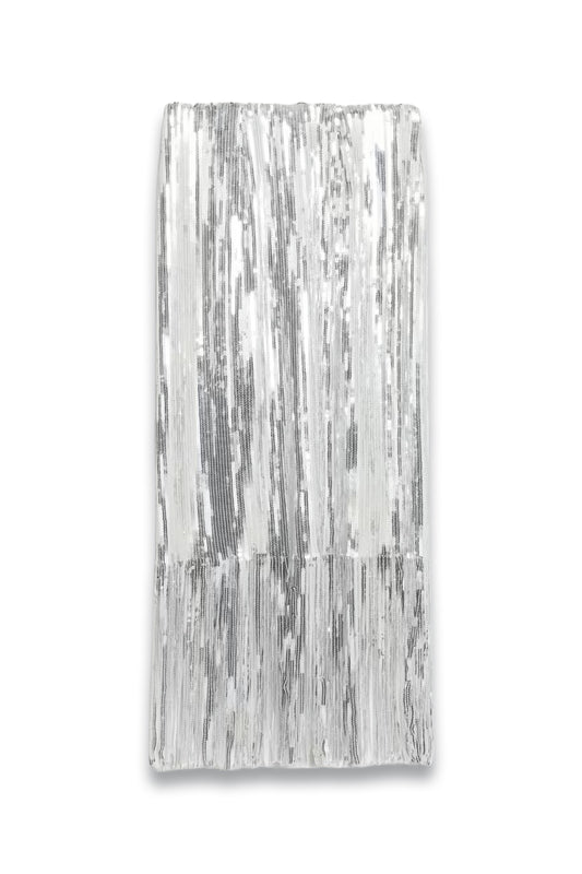 Sequin Tassel Knee Length Slip Skirt