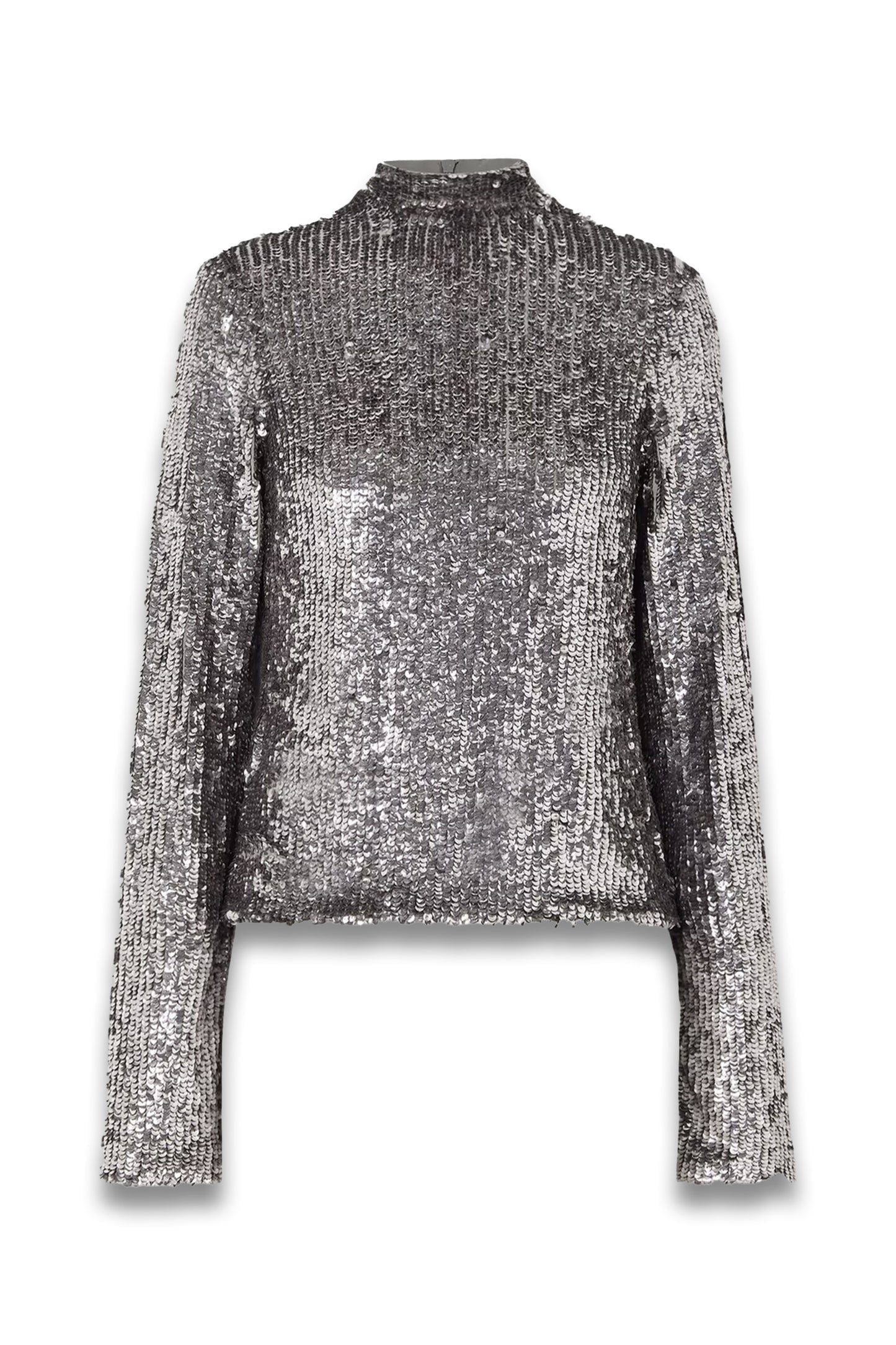 Frances Sequined Stretch-tulle Turtleneck Top