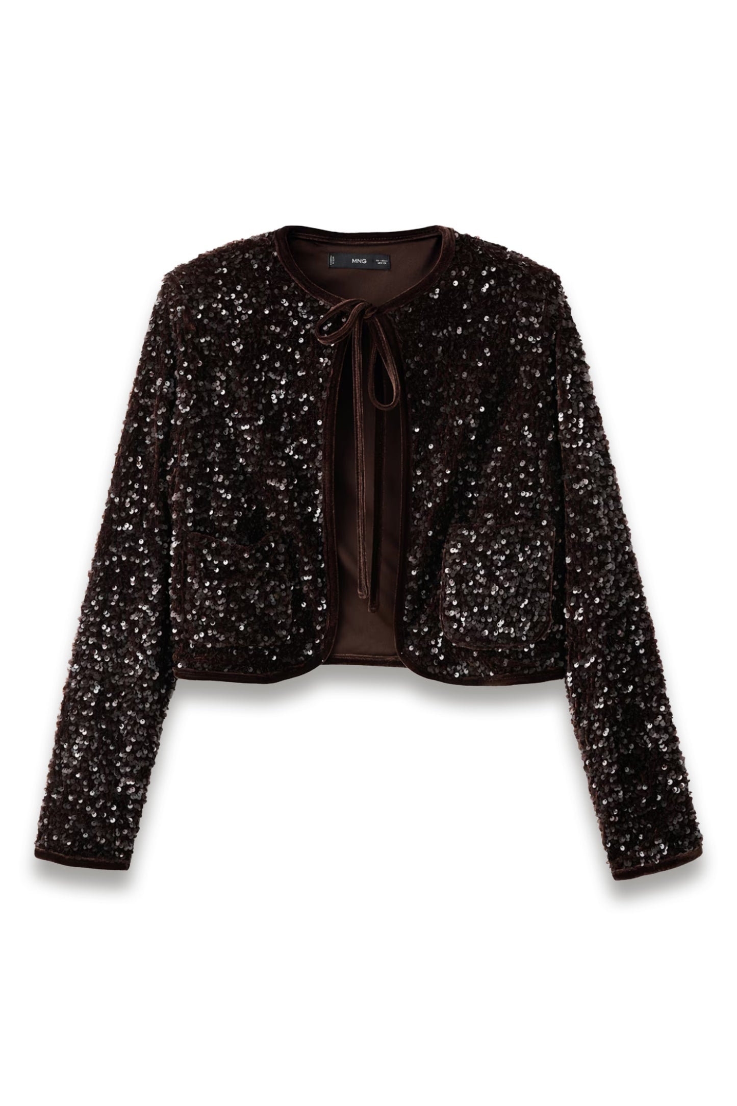 Velvet Jacket with Sequins and Bow