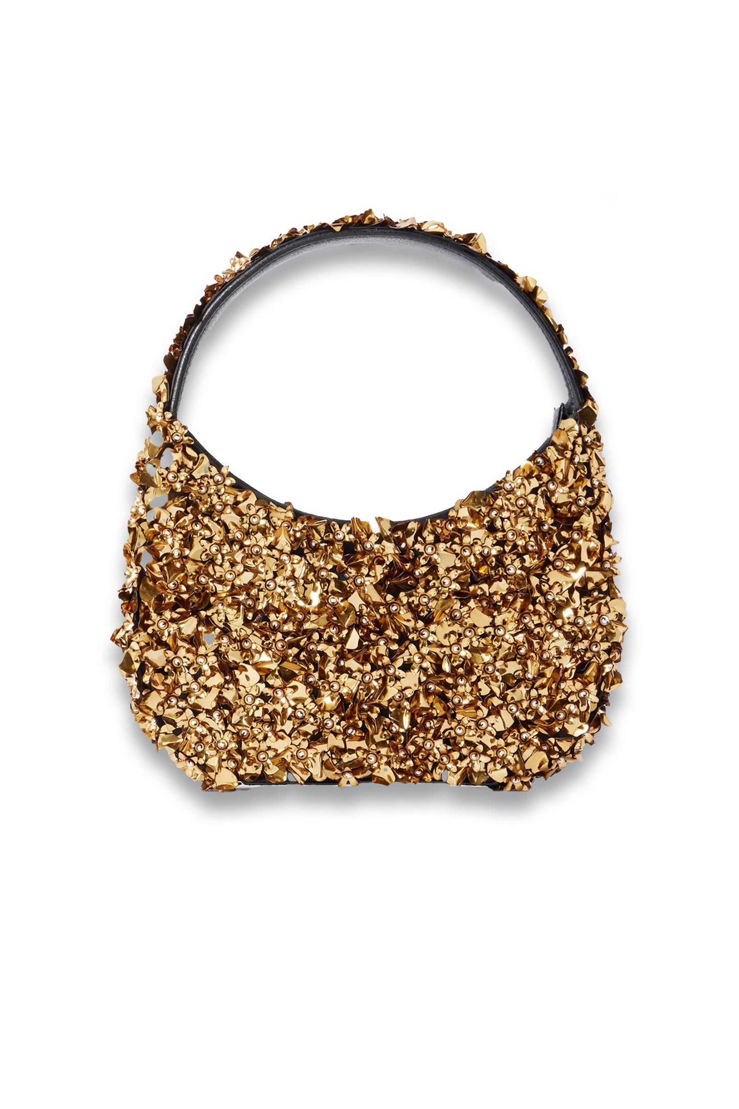 Midas embellished faux leather-trimmed cotton-twill shoulder bag