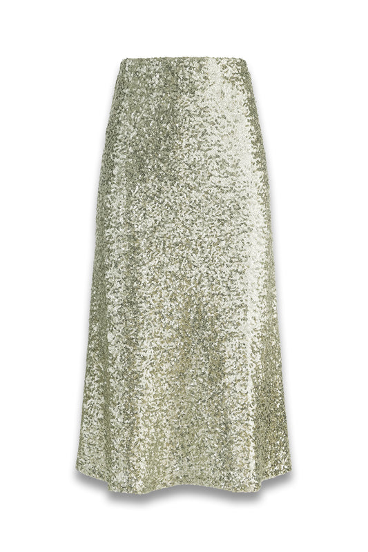 Maeve Sequin Kick Flare Slip Skirt