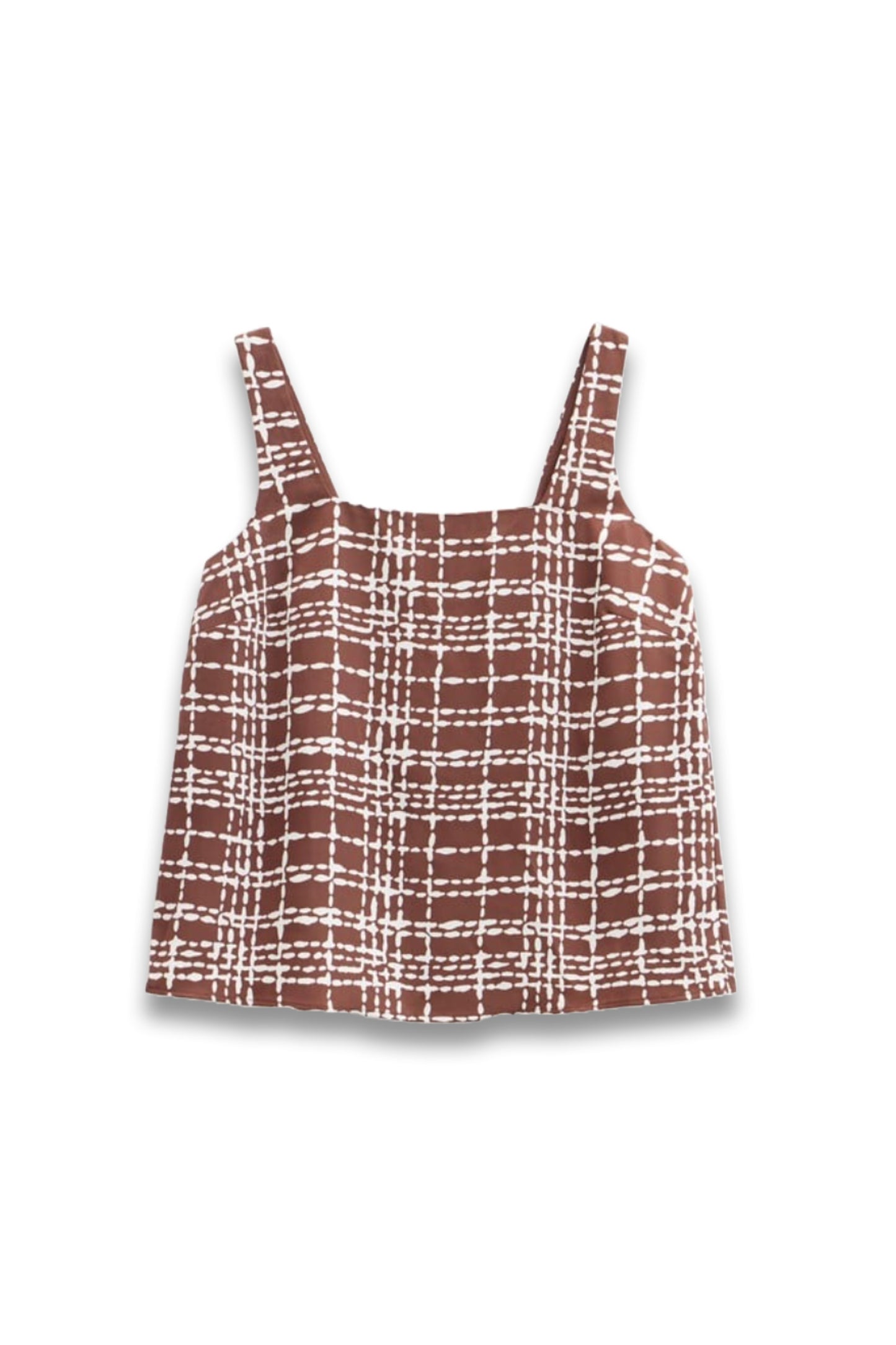 Satin Twill Square Neckline Tank Top