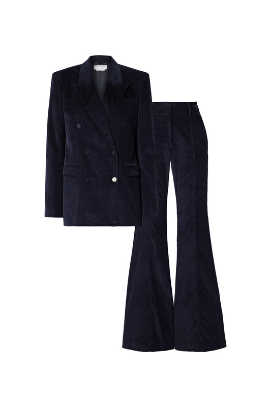 Gavin Double-Breasted Cotton-Corduroy Set