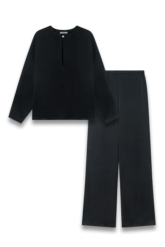 Lecco Top Black Silk Charmeuse and Loreto Trouser