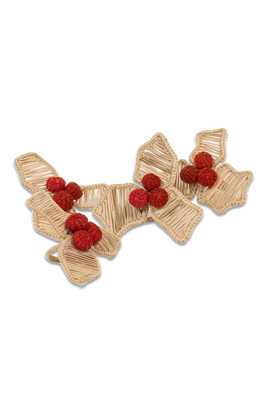 Christmas Holly Napkin Rings (set of 4)
