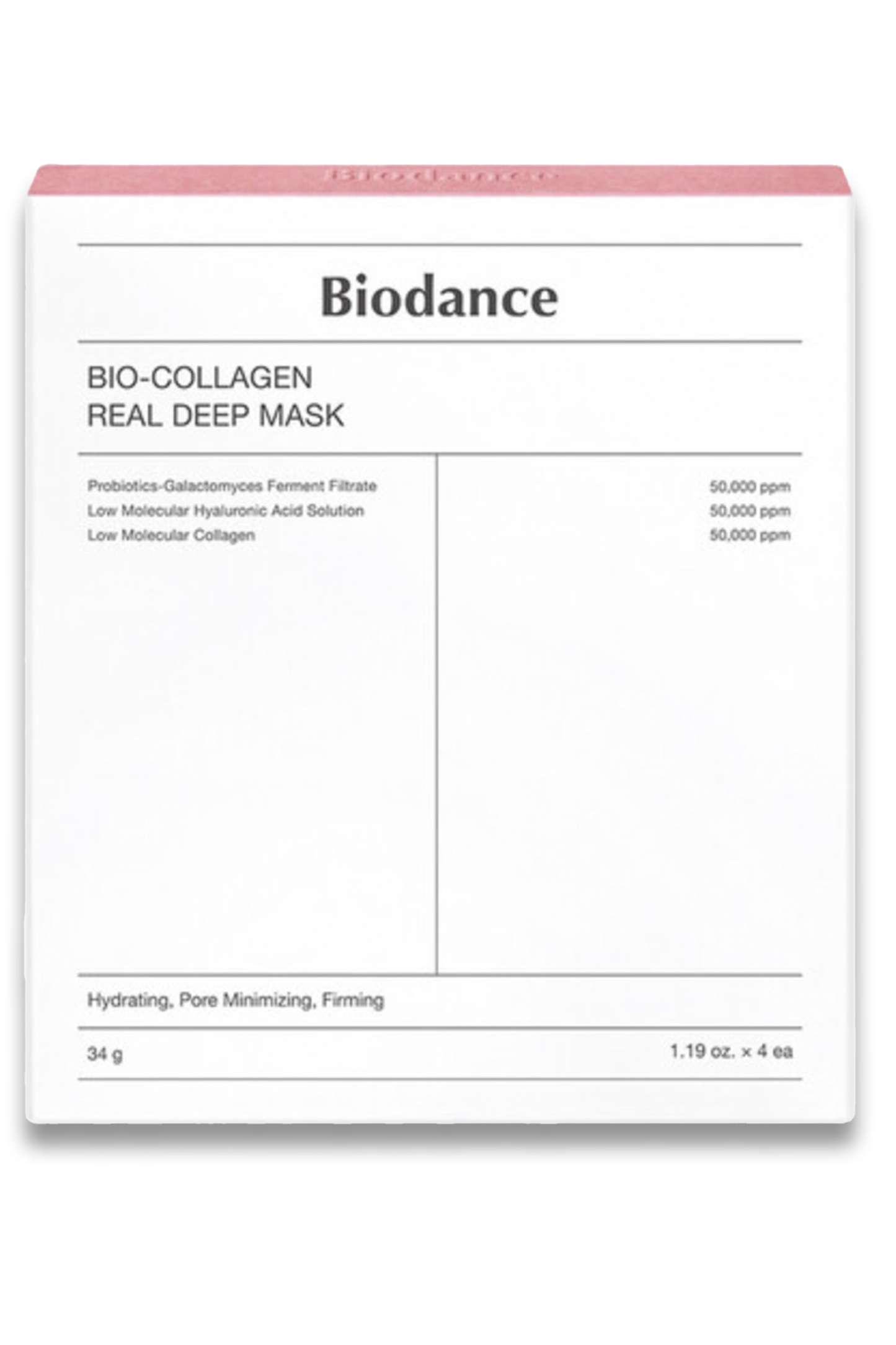 Bio Collagen-Real Deep Mask 4 Sheets x 1.19 oz (34g)