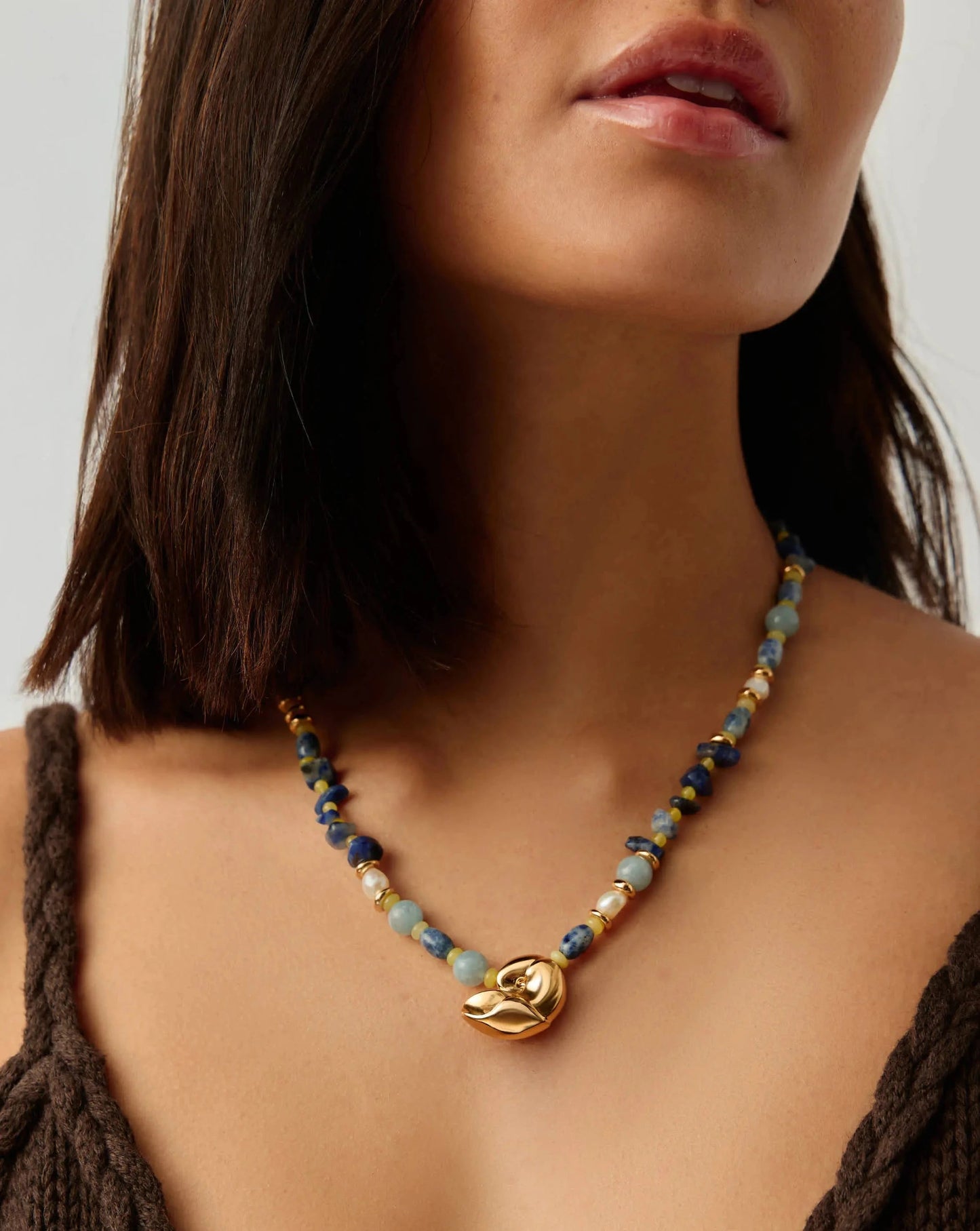 Shell Statement Multi Beaded Necklace