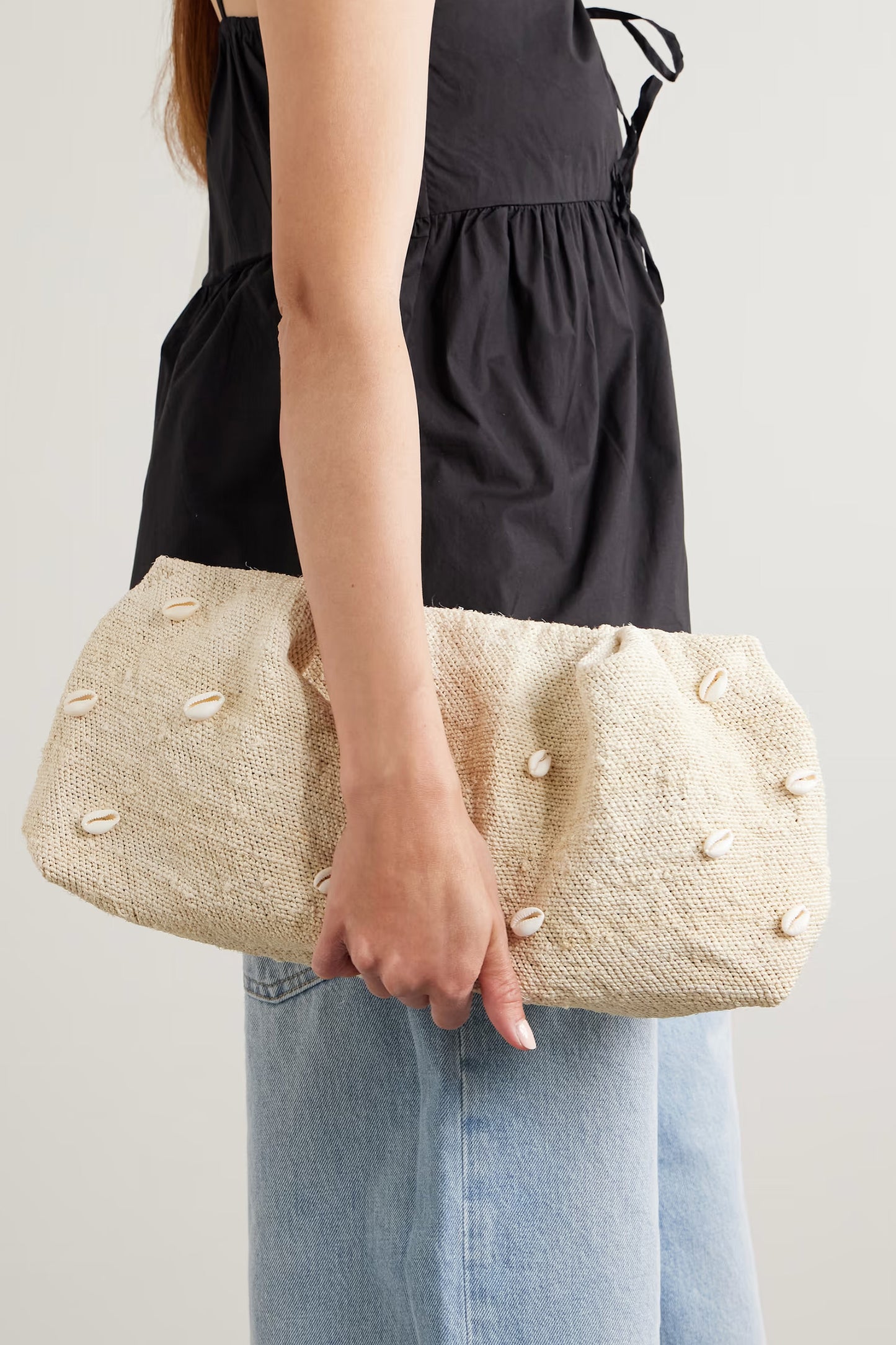 Embellished Sisal Clutch