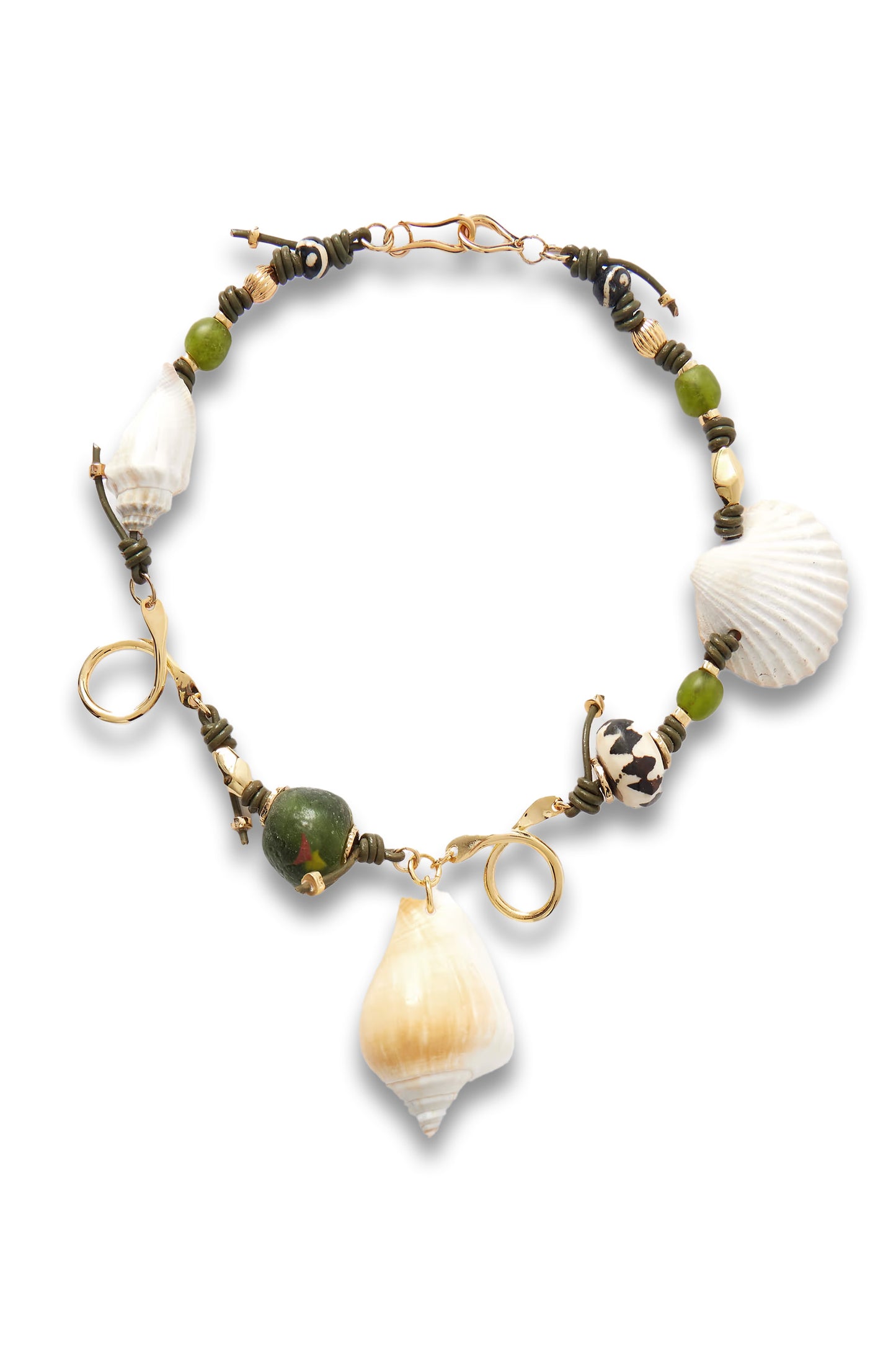 Samsara Gold-plated, Shell And Stone Necklace
