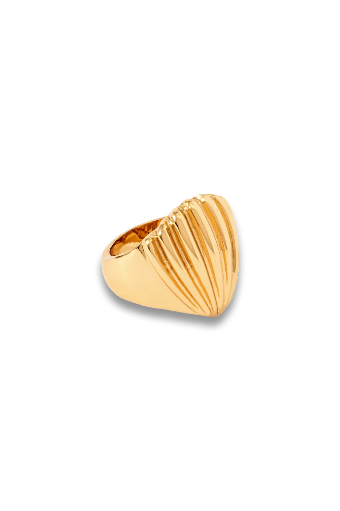 Gold Tone Statement Shell Ring