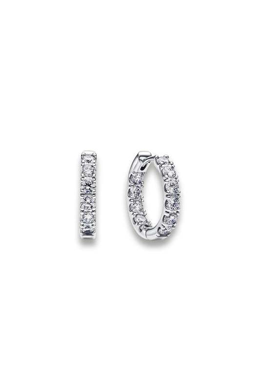 Sparkling Row Eternity Hoop Earrings