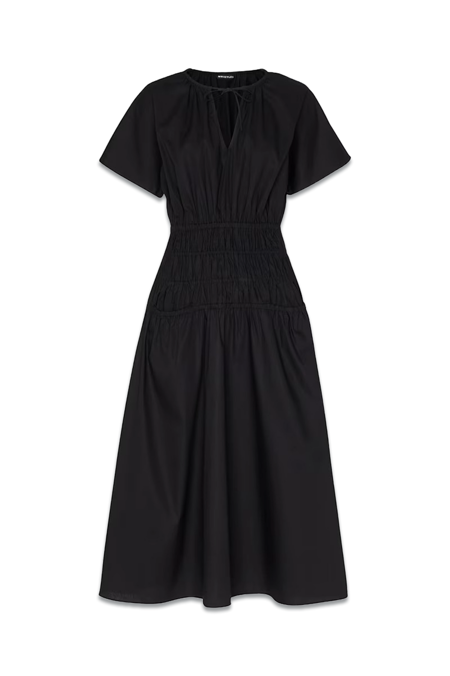 Poplin Shirred Dress