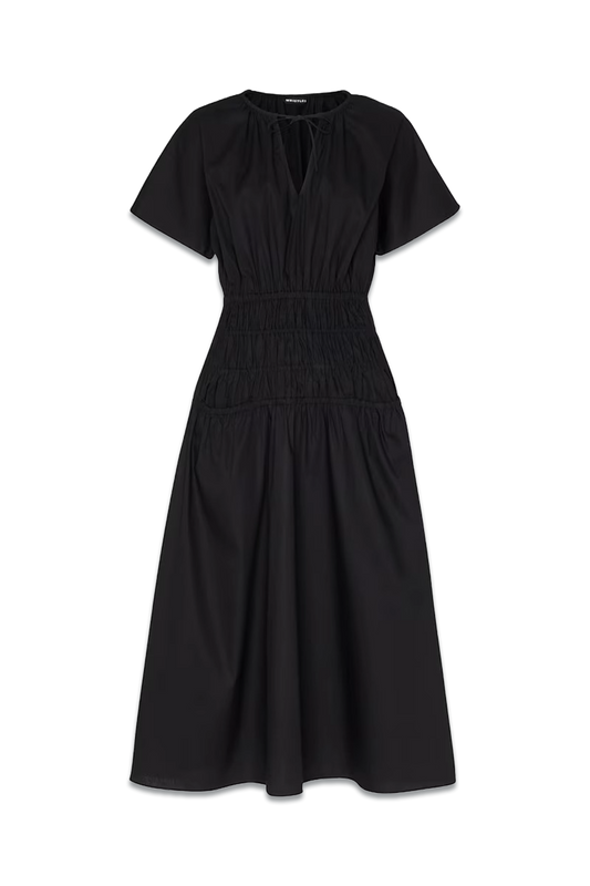 Poplin Shirred Dress