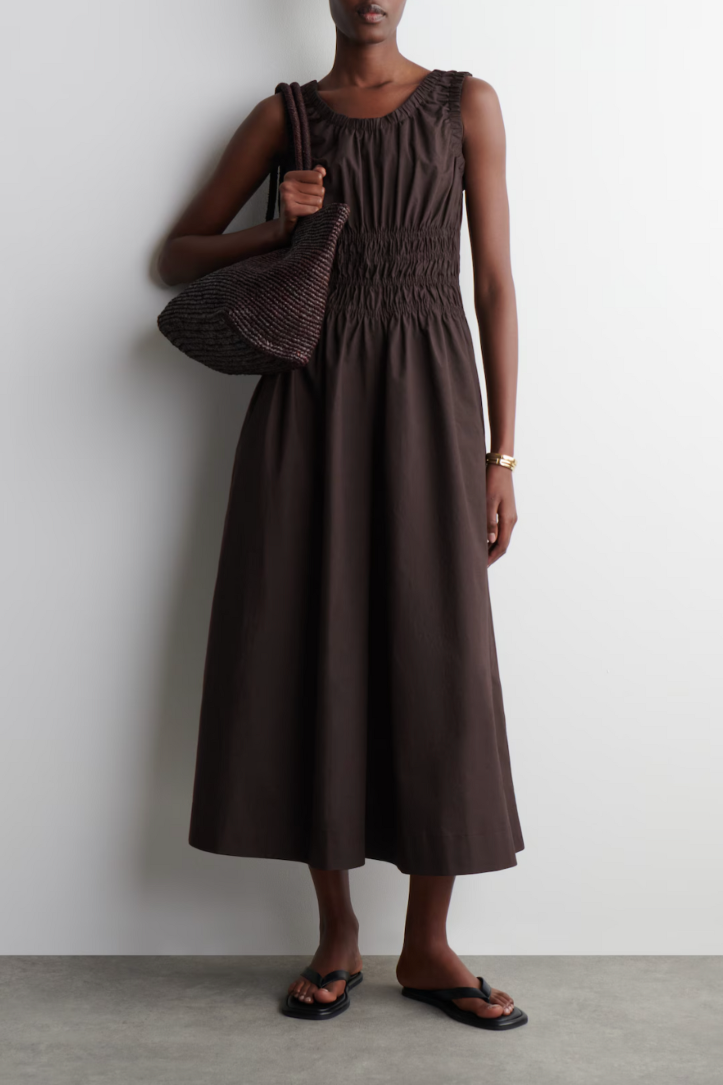 Shirred Cotton Jumpsuit