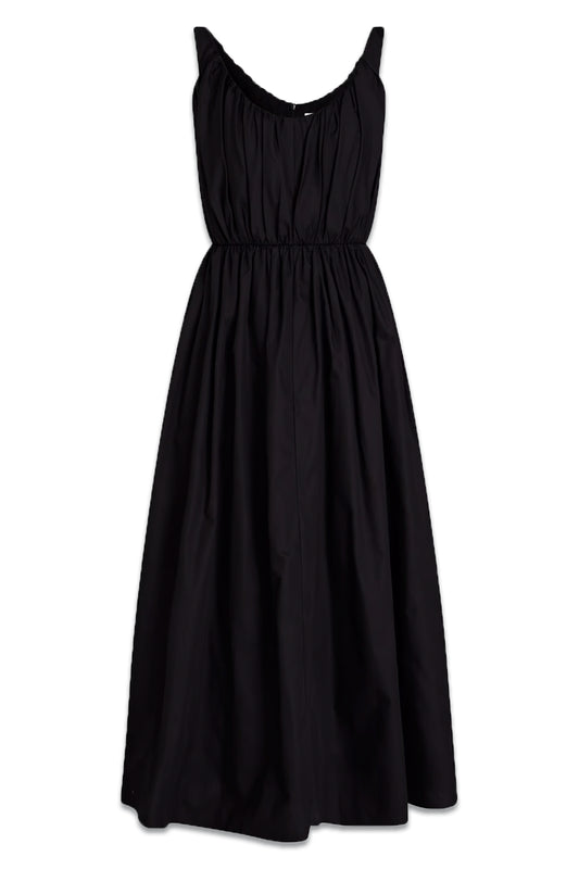 Gathered Cotton-poplin Midi Dress