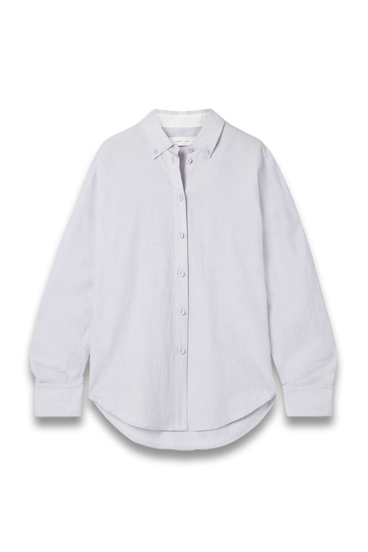 Caroline Striped Cotton and Linen-Blend Oxford Shirt