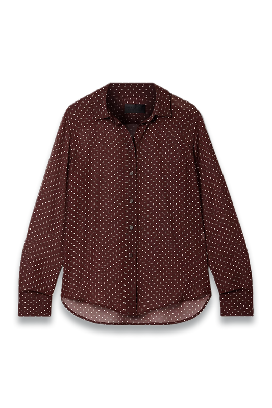 Gaia Polka-dot Silk Crepe De Chine Shirt