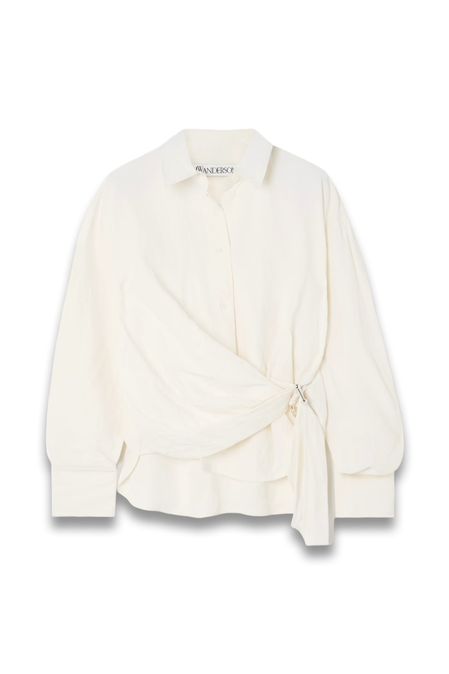 Draped Embellished Voile Shirt