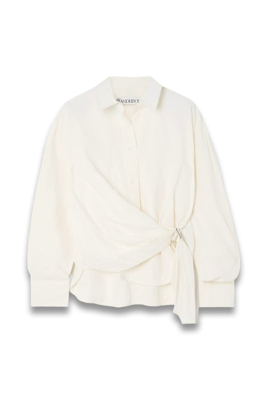 Draped Embellished Voile Shirt