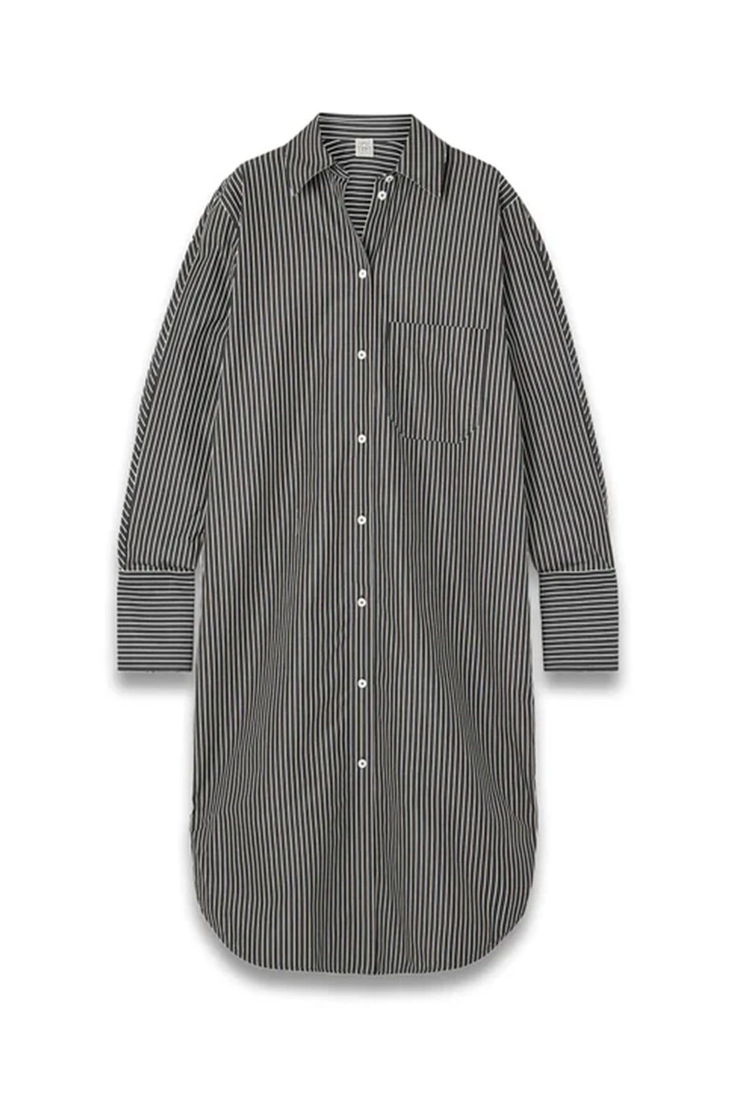 Striped Organic Cotton-Poplin Midi Shirt Dress