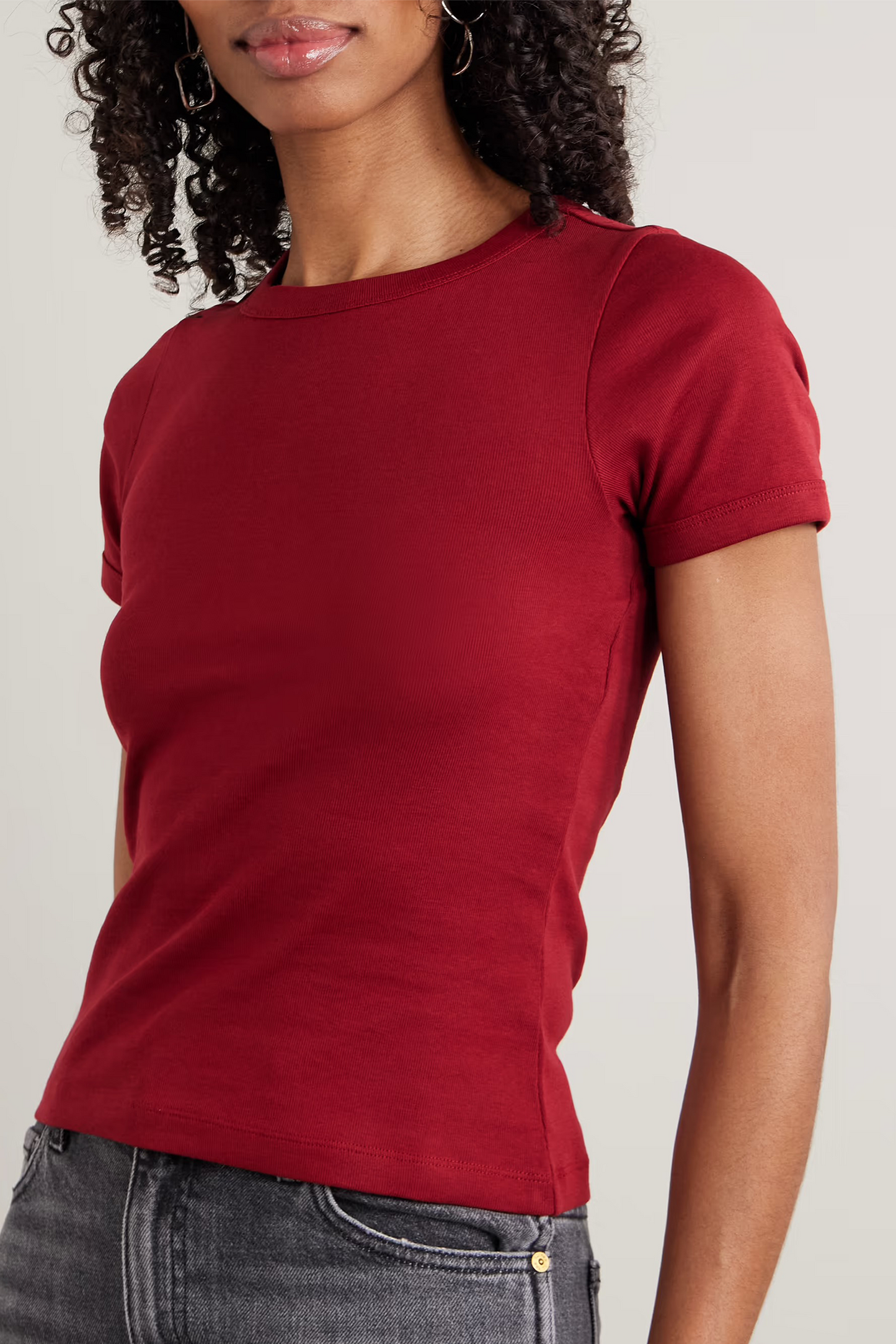 Car Ribbed Organic Cotton-jersey T-shirt
