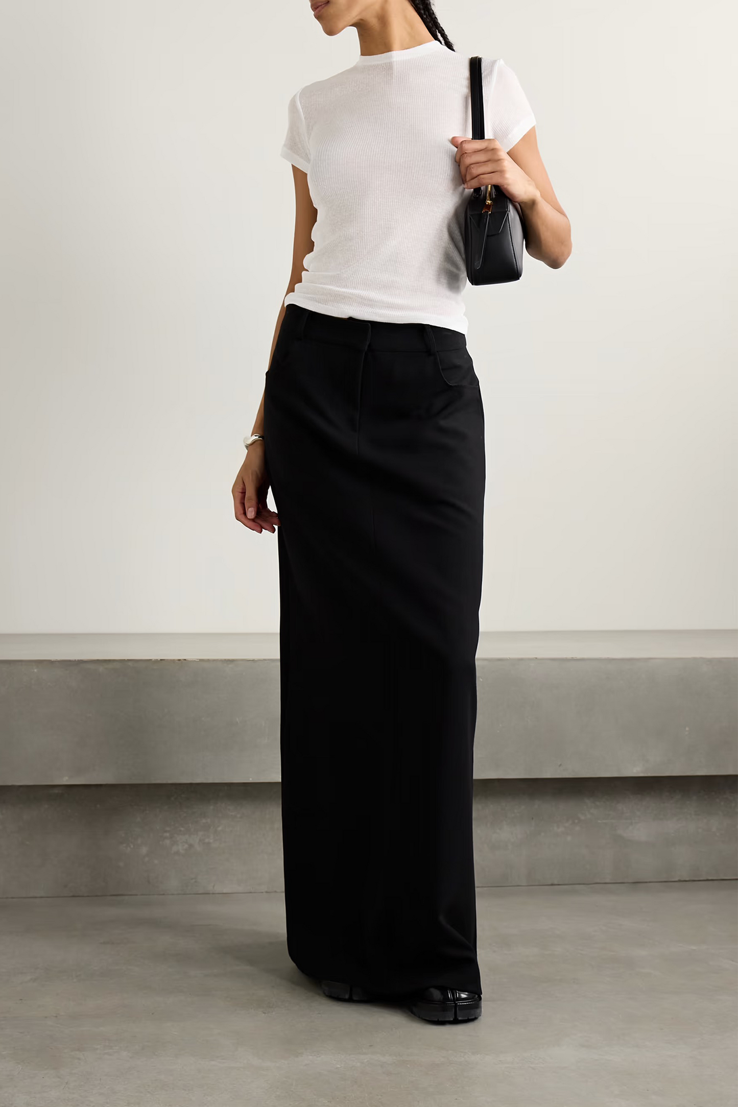 Sheer Stretch-jersey T-shirt in Snow
