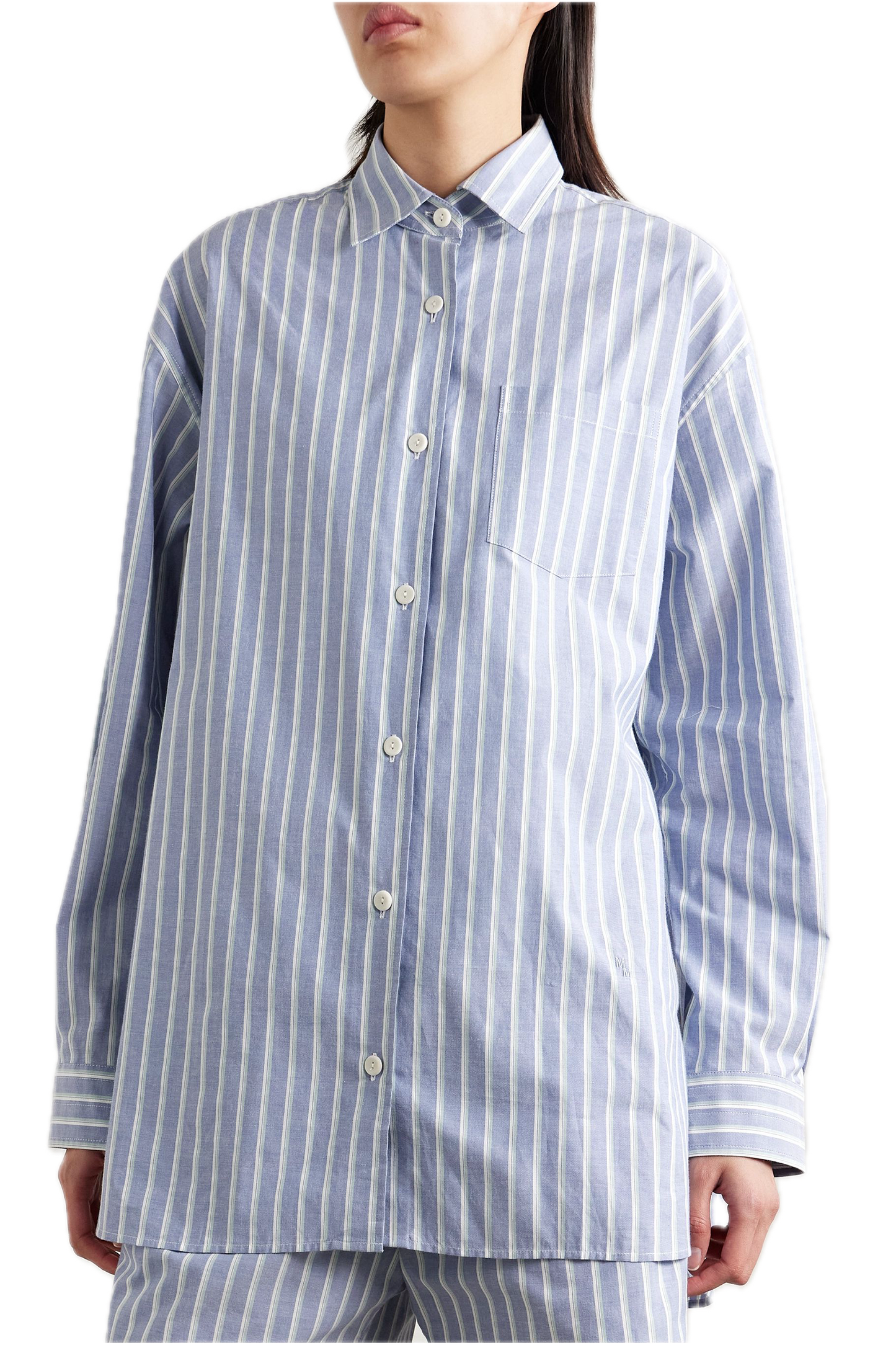 Oversized striped organic cotton shirt