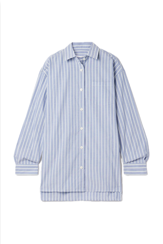 Oversized striped organic cotton shirt