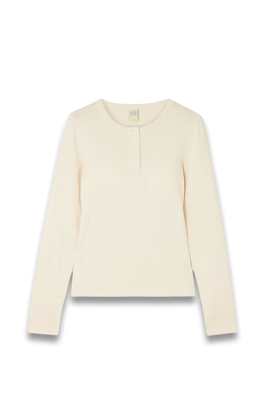 Jess Ribbed Organic Cotton-jersey Henley Top