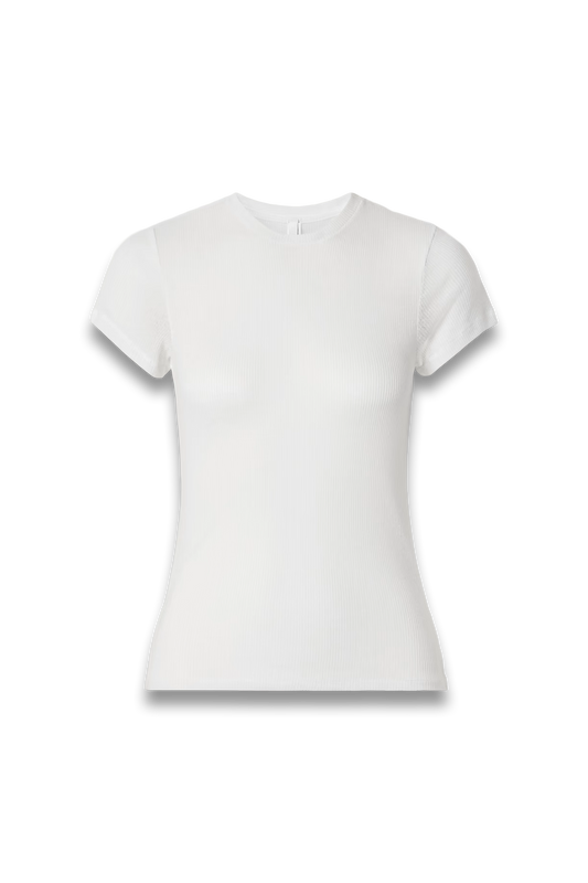 Sheer Stretch-jersey T-shirt in Snow