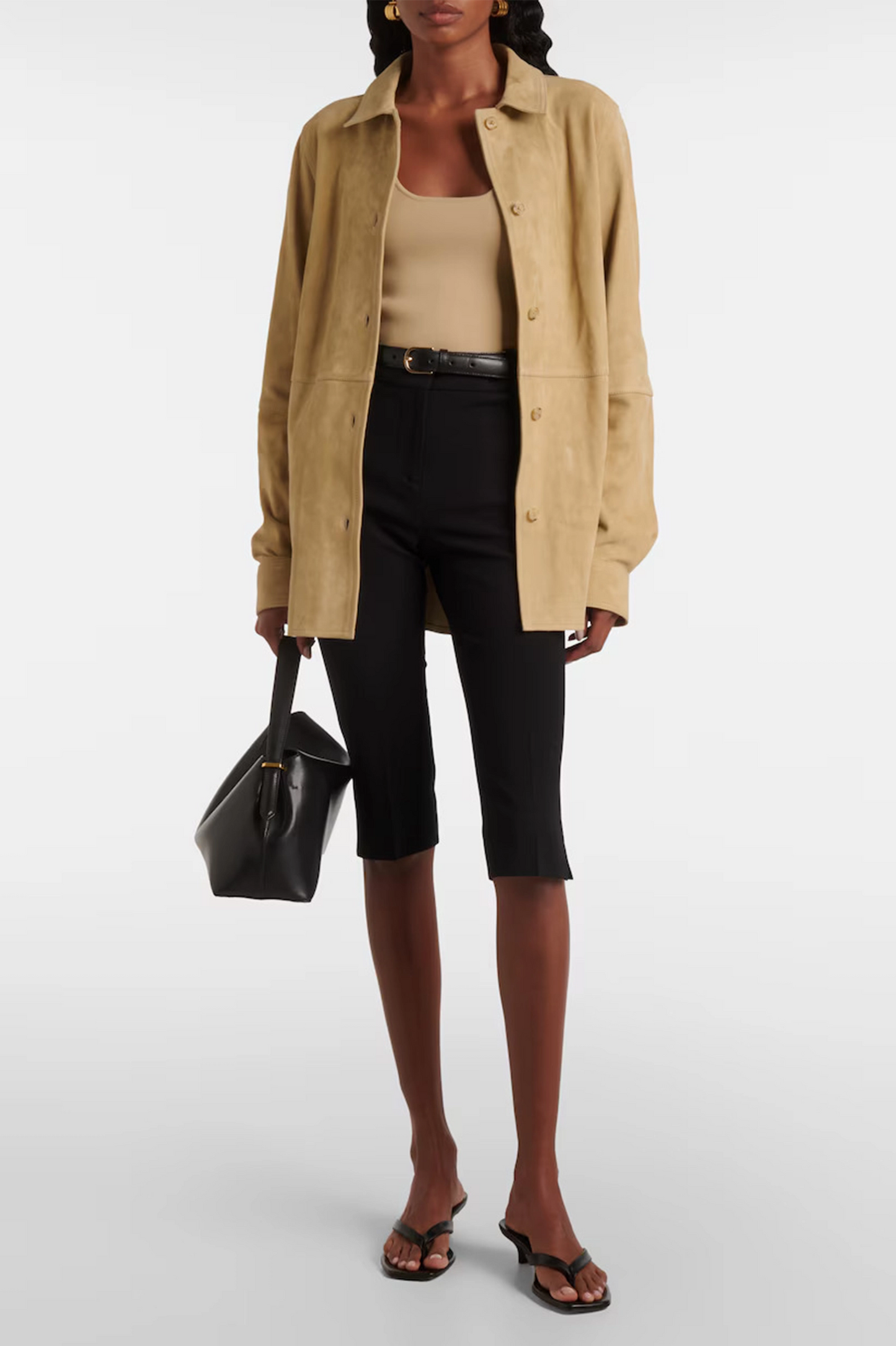 Paneled Suede Overshirt