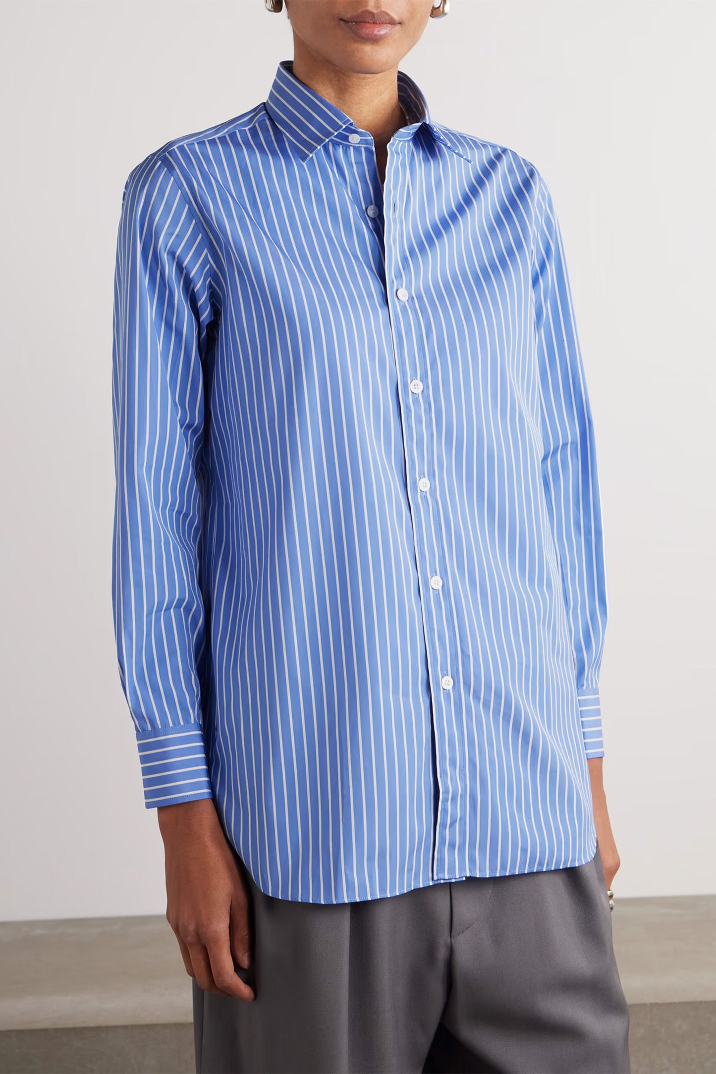 Striped cotton-poplin shirt