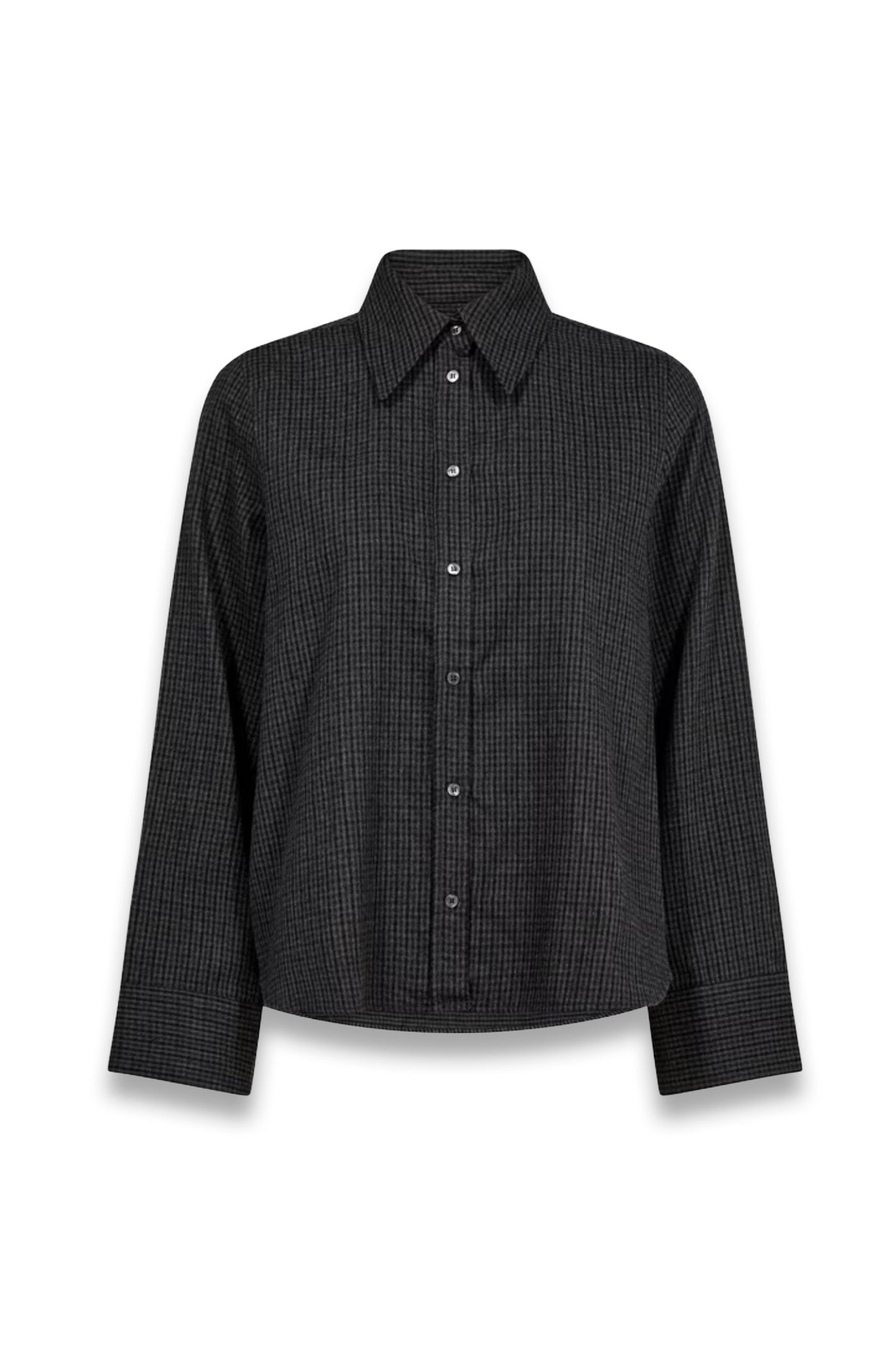 Ayen Cotton Long-sleeve Collar Check Shirt