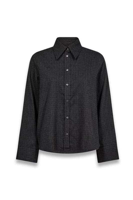 Ayen Cotton Long-sleeve Collar Check Shirt
