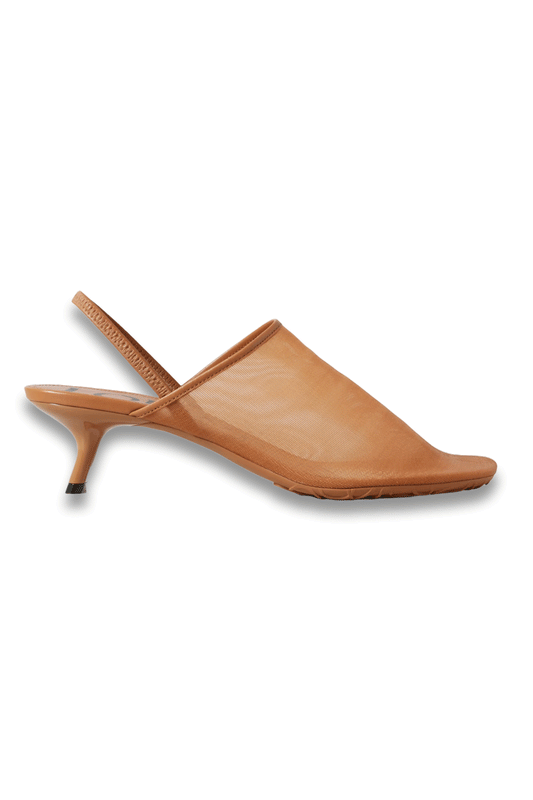 Petal Leather-trimmed Mesh Slingback Sandals