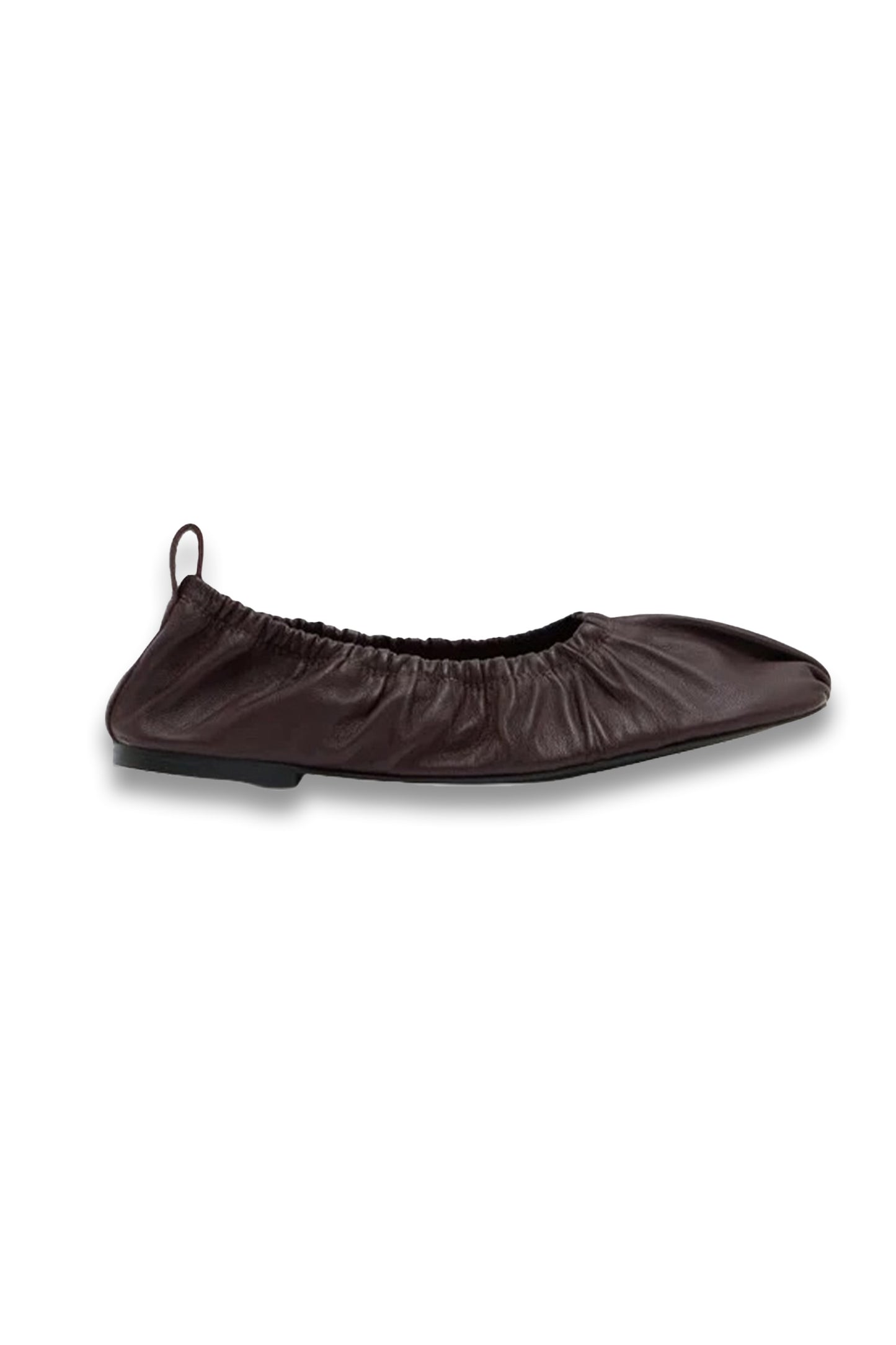 Ruby Ruched Leather Ballet Flats