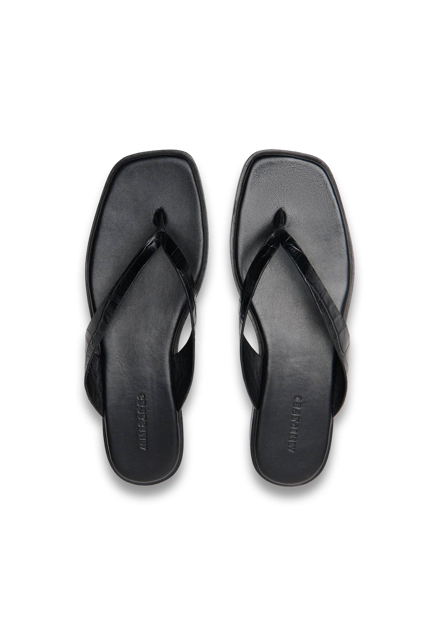 Black Croc Embossed Flip Flop