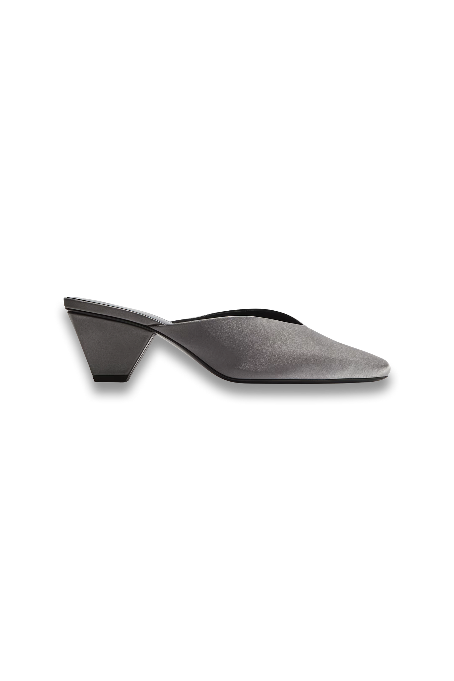 Cone-heel Satin Mules