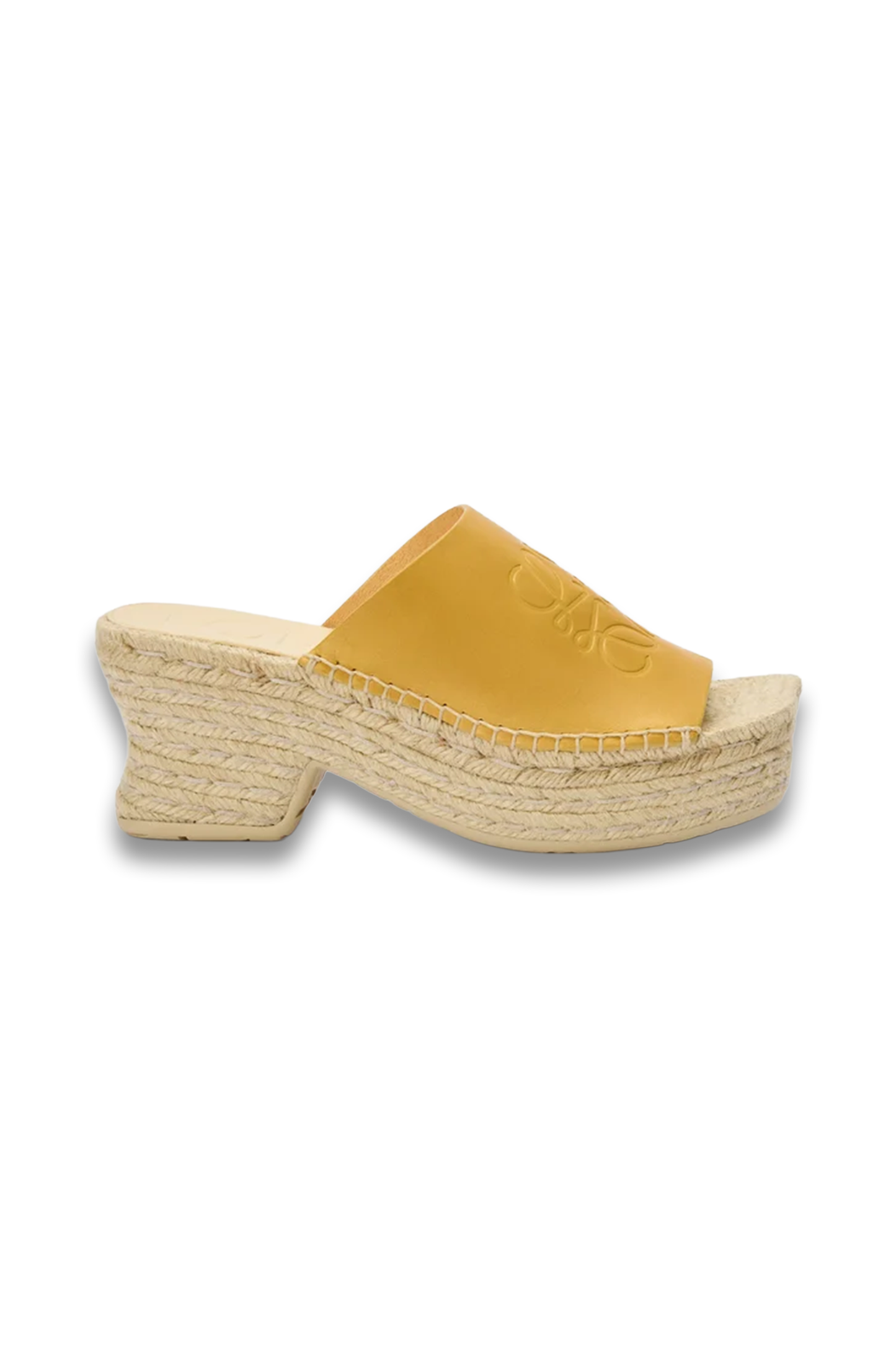 Petal Espadrille Platform Slide in Vegetable-Tanned Calfskin