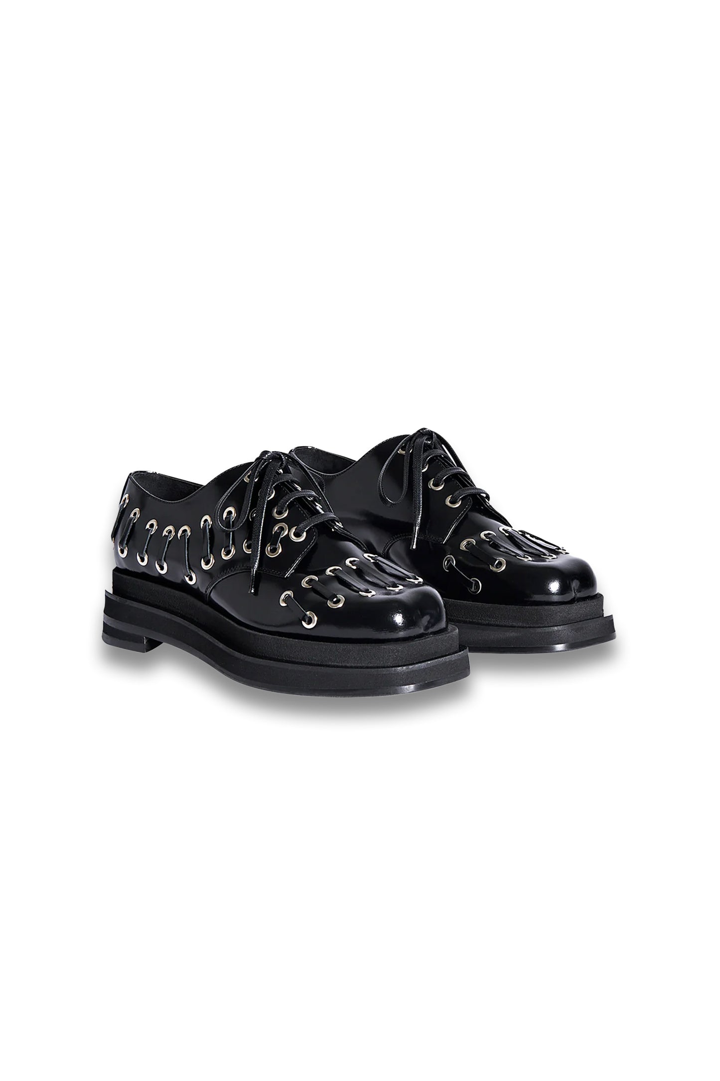 Heart Toe Platform Grommet Brogue