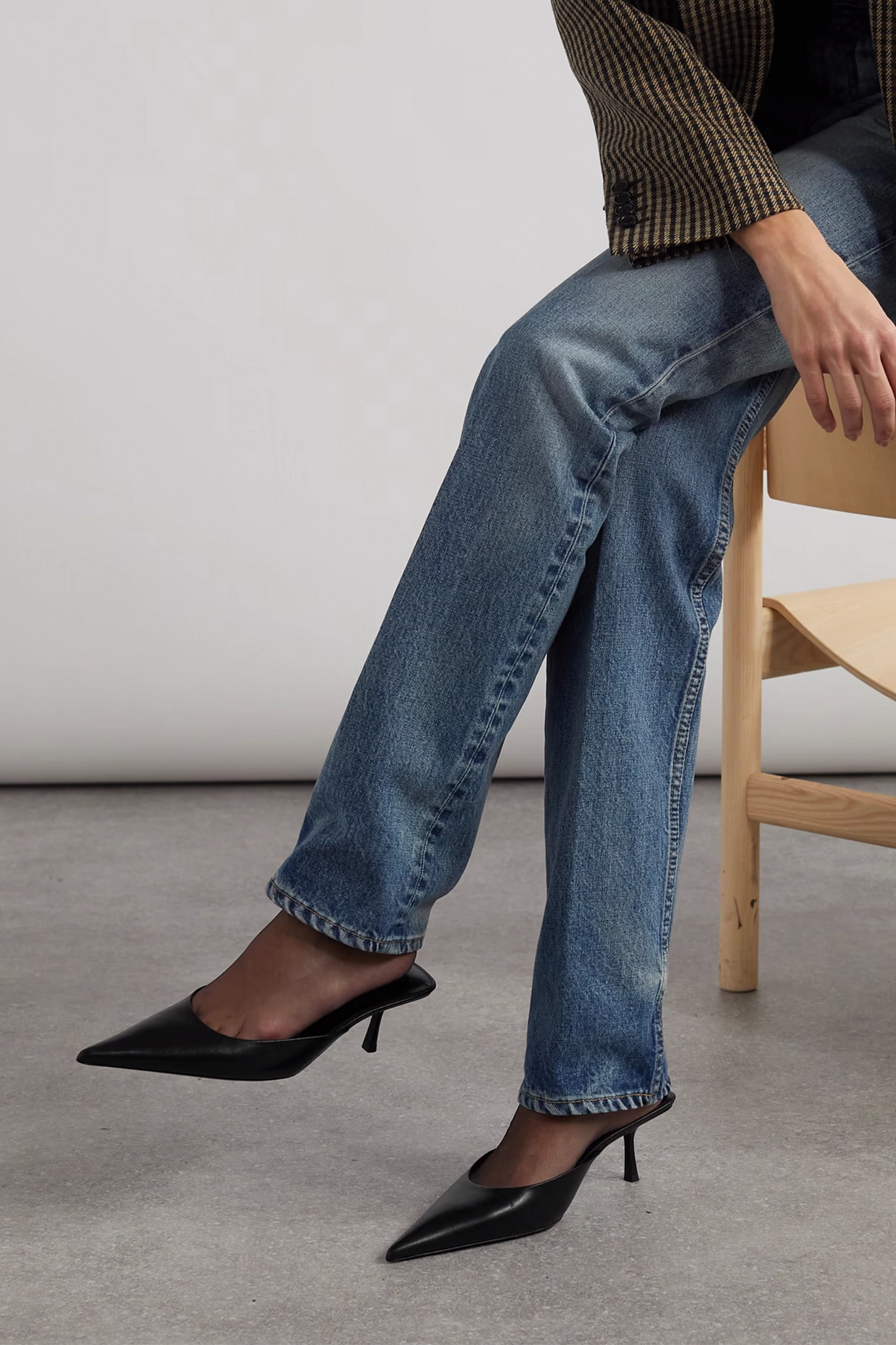 Barbara glossed-leather mules