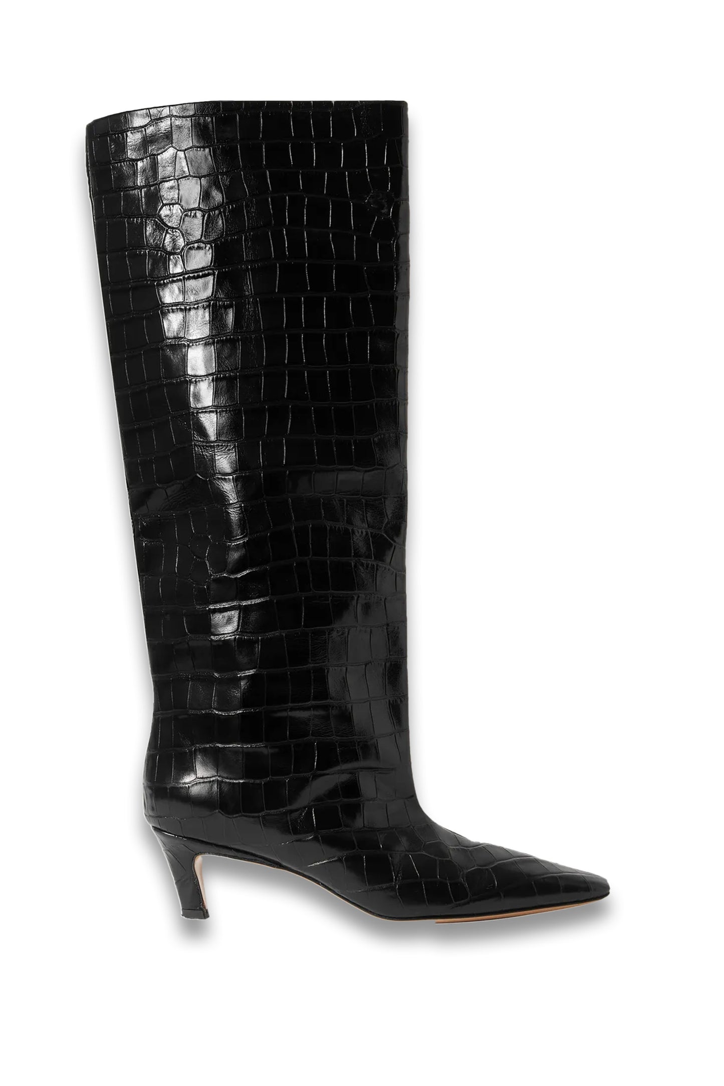 + NET SUSTAIN Croc-effect Leather Knee Boots