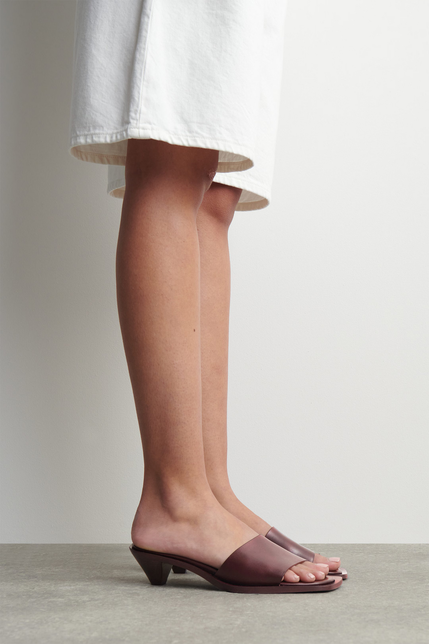 Leather Kitten-heel Mules