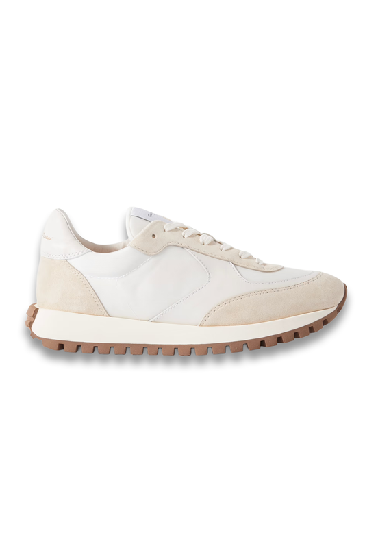 Gravel Suede Leather and Shell Sneakers